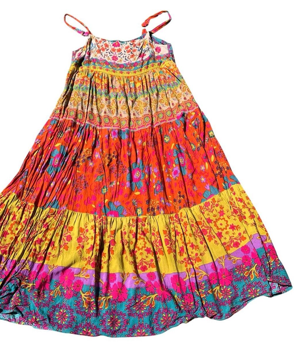 Natural Life Patricia Patchwork Floral BOHO maxi DRESS sz M - Picture 2 of 9